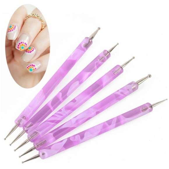 5pcs/set Swirl Marbleizing Nail Art Dotting Pen - Picture 1 of 7